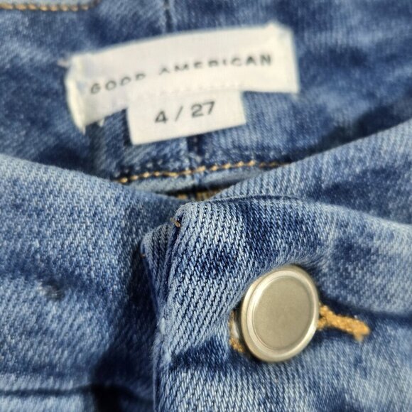 Good American Good Classic Crossover Waist Straight Leg Jeans GCCOWB014TP - Picture 5 of 9